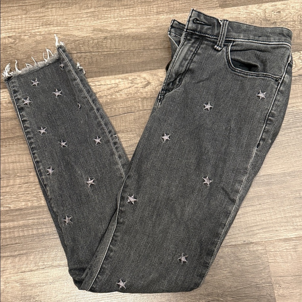 Abercrombie Black Star Embroidered High Rise Skinny Jeans Size 26